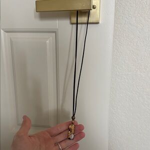 Gold and Black Pendant Necklace